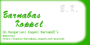 barnabas koppel business card